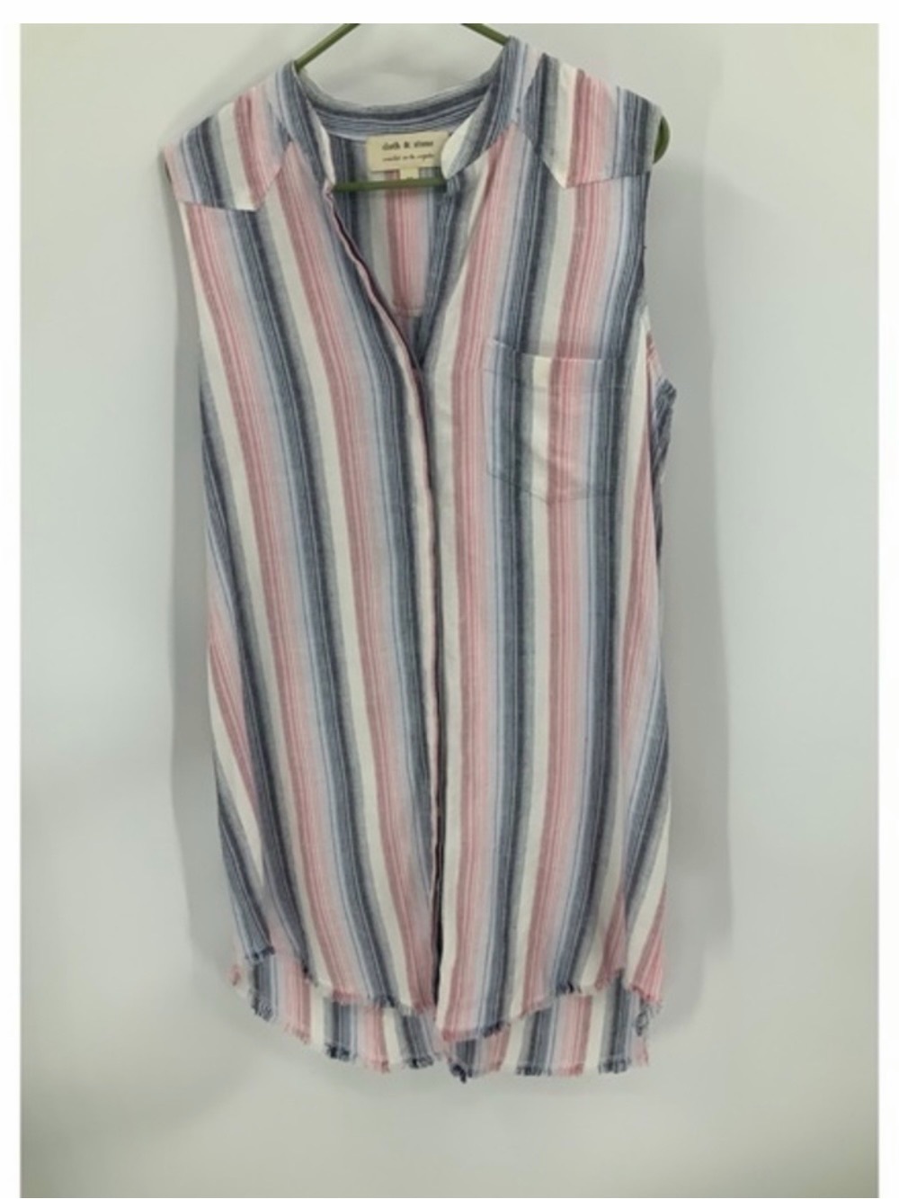 cloth & stone Striped linen blend Sleeveless Dress